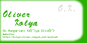 oliver kolya business card