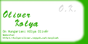 oliver kolya business card